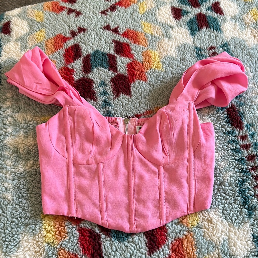 Corset Crop Top - bubblegum pink